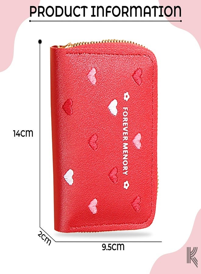 Kraptick Wallet for Women - Stylish and Compact Card Holder and Money Wallet, Money Organiser (Red) - Image 5